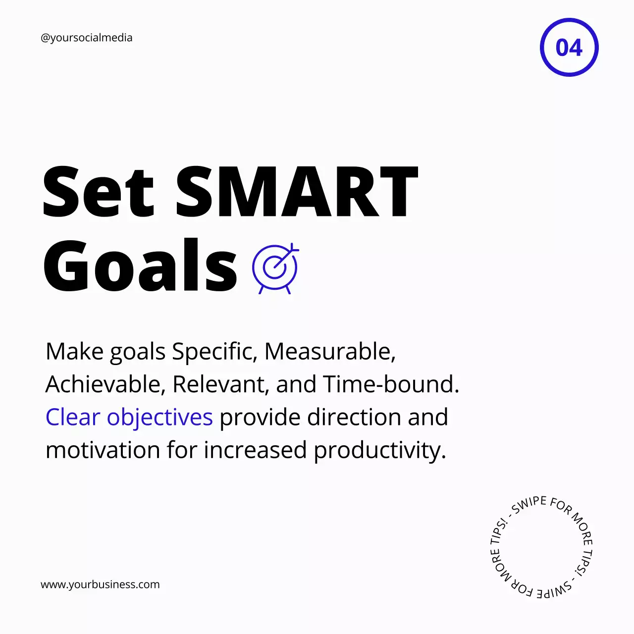 White Modern Productivity Guide Social Media Post