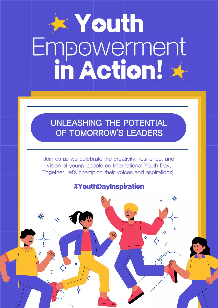 Blue Trendy Youth Event Poster