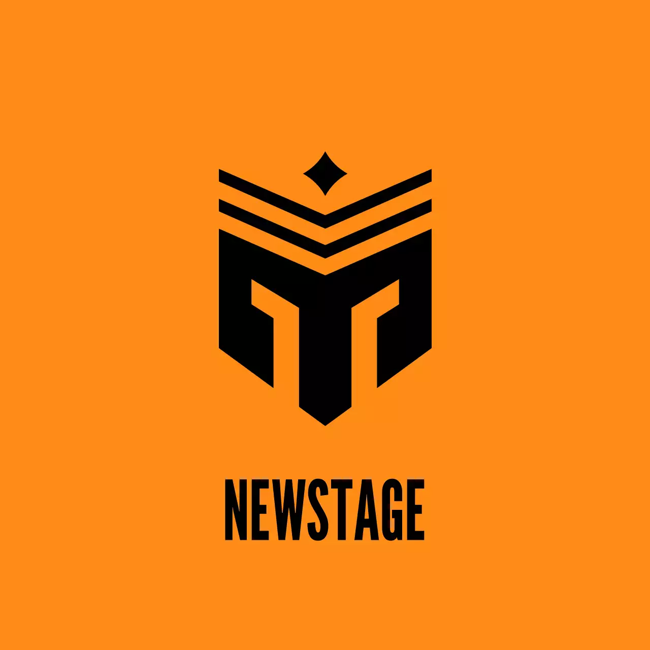 Promote an orange and navy blue sci-fi gaming channel logo
