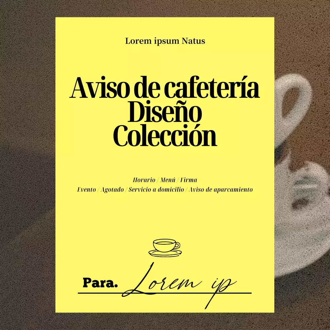 Puesto de diseño para el propietario de una cafetería de moda en amarillo y negro