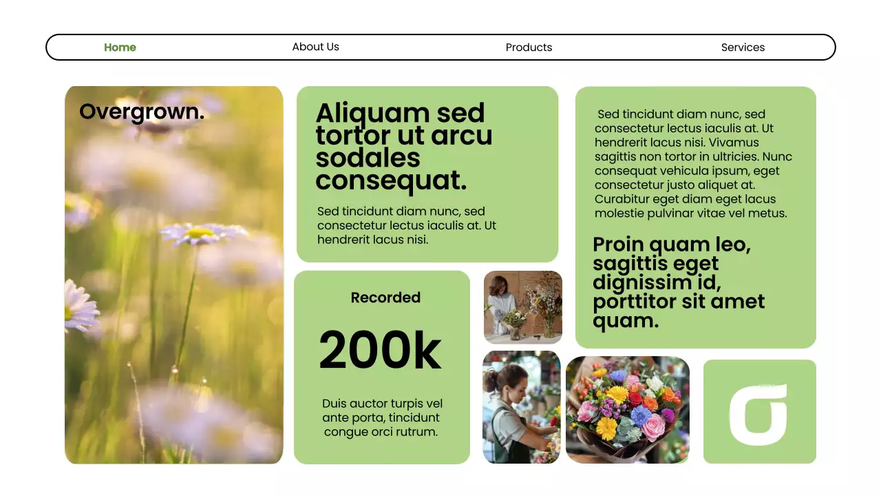 Green Modern Flower Promotion Presentation