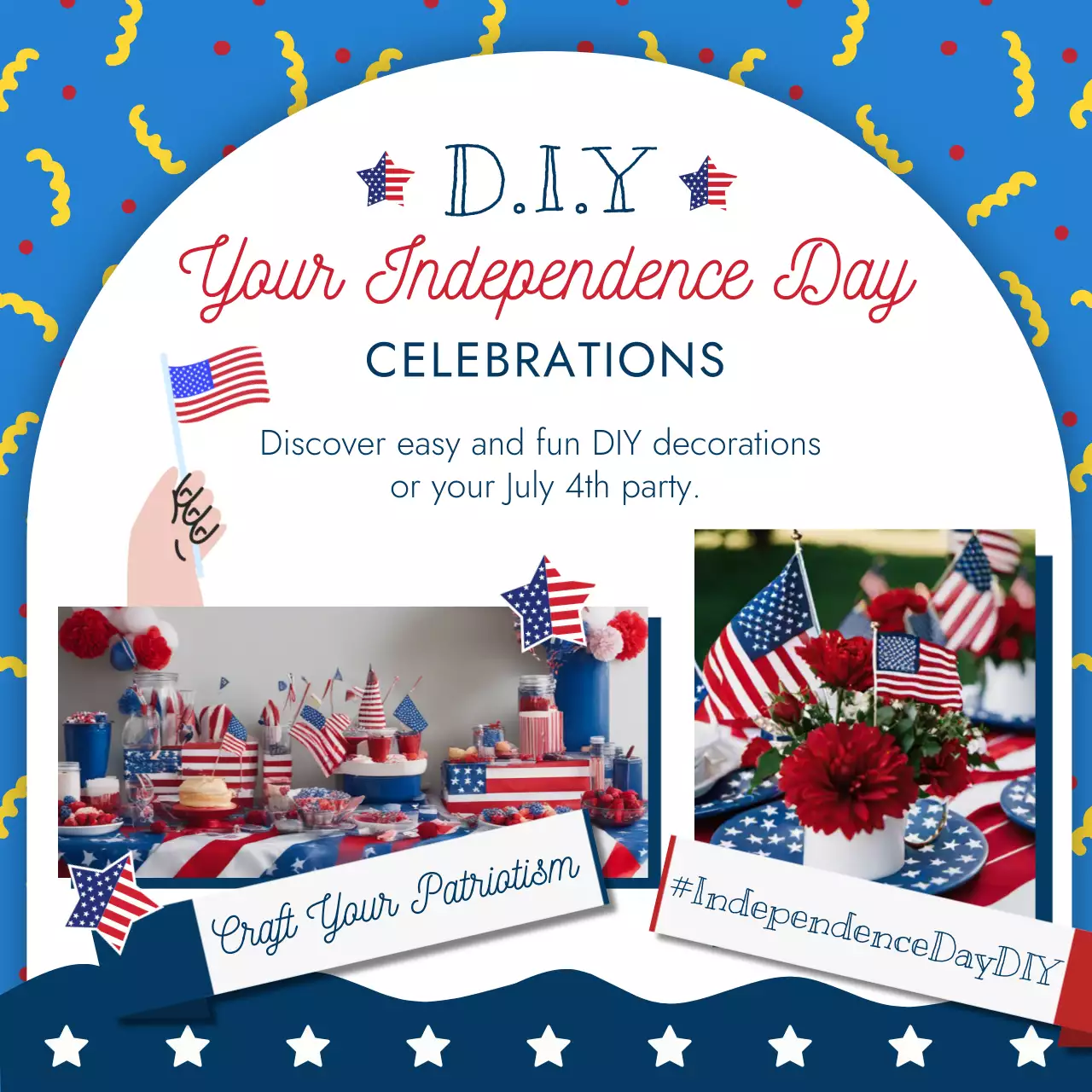 Blue Festive Independence Day Promotion Social Media Post