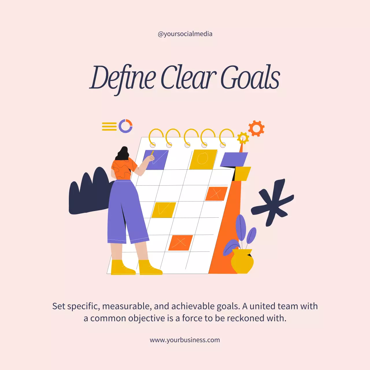 Yellow Modern Teamwork Advertisement Social Media Post