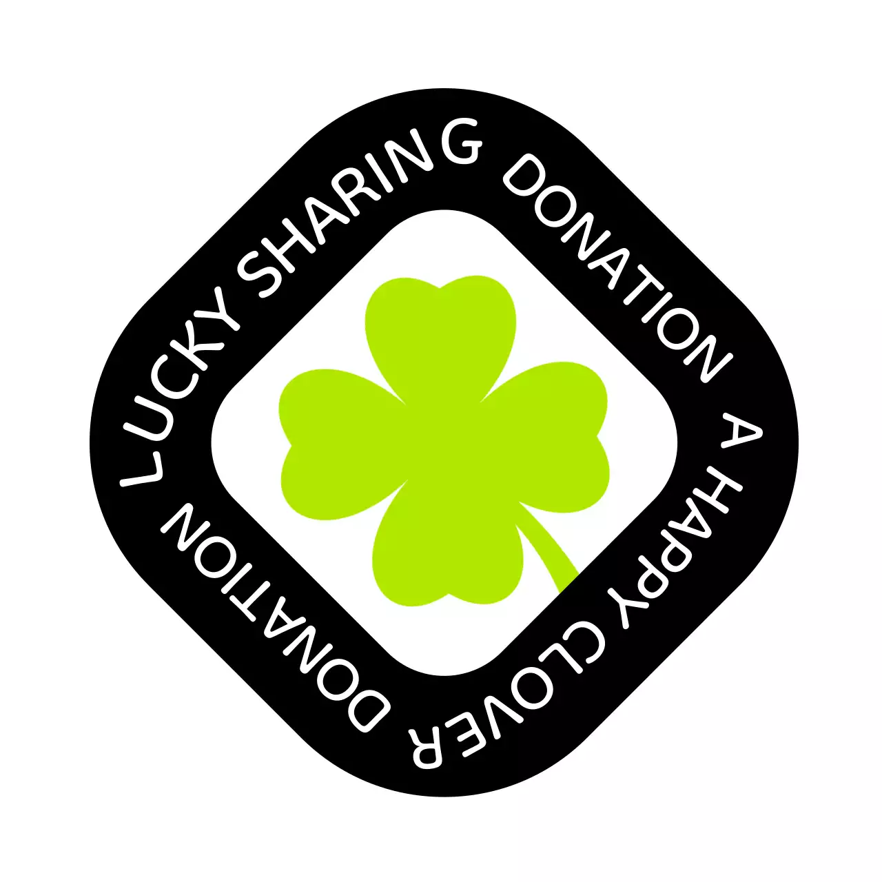 블랙과 그린의 럭키 네잎클로버 컨셉의 기부 캠페인