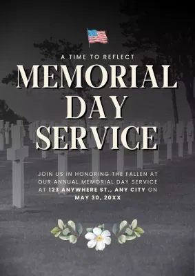 Black Classic Memorial Announcement Poster