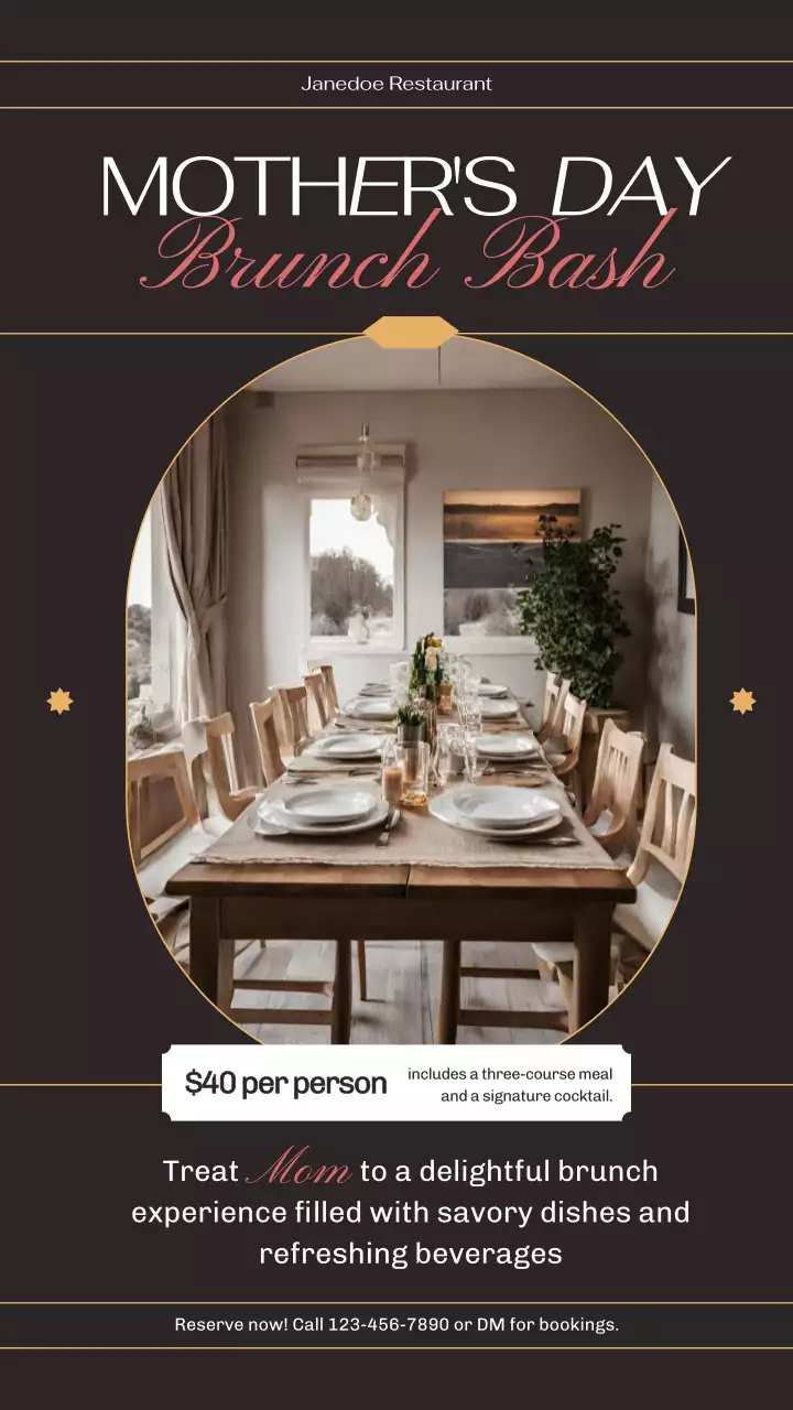 Postagem de promoção do Black Elegant Brunch no Instagram