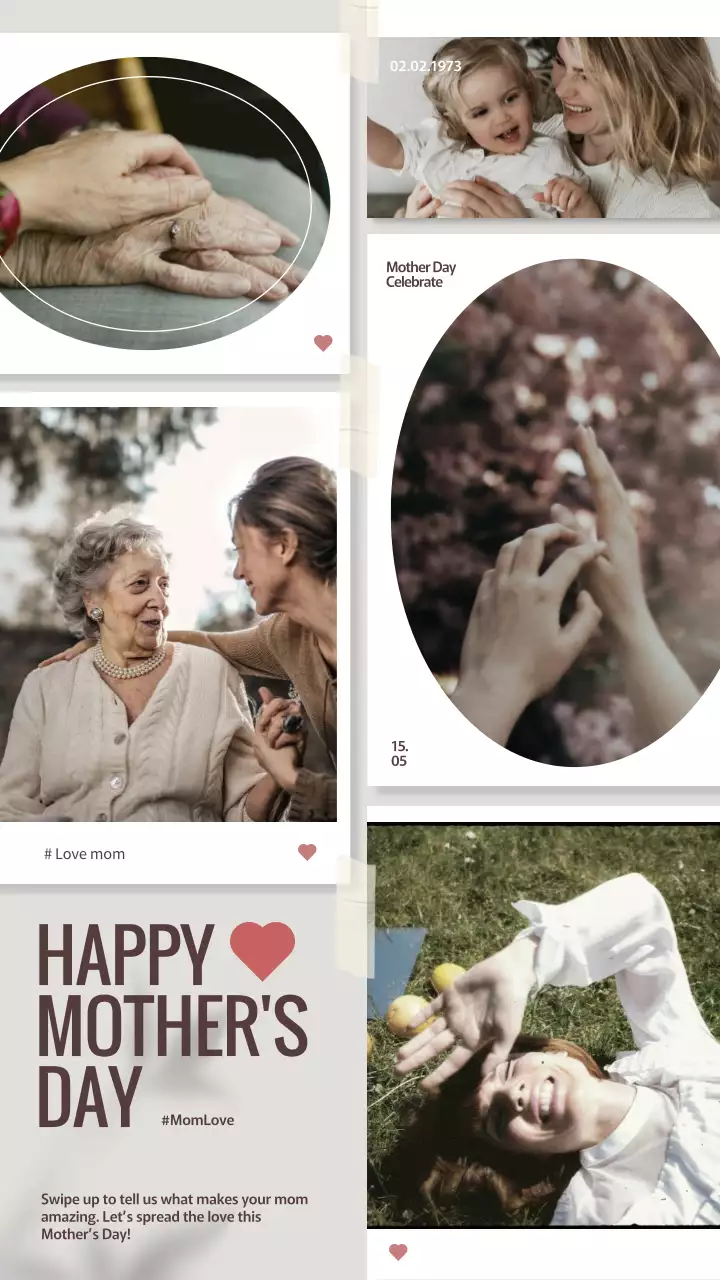 Beige Vintage Mother's Day Announcement Instagram Post