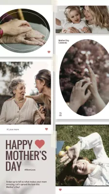 Beige Vintage Mother's Day Announcement Instagram Post