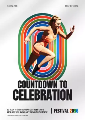 Colorful Retro Athletic Event Promotion Poster