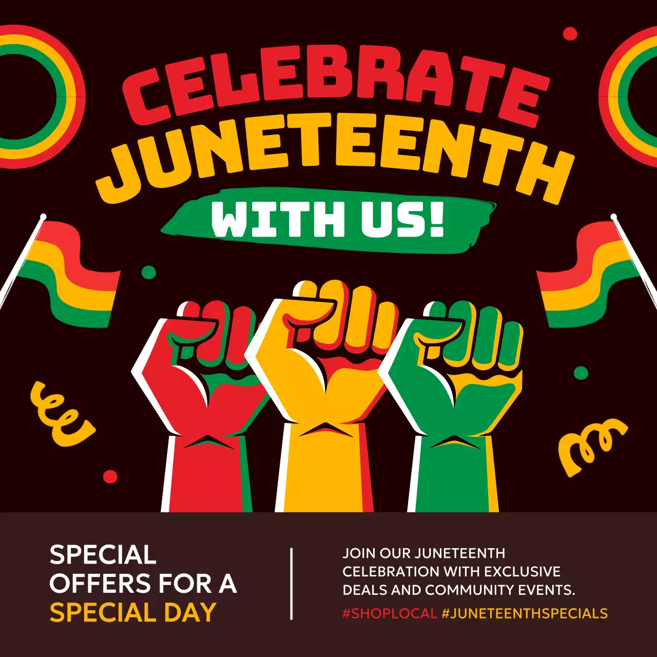 Red Retro Juneteenth Promotion Social Media Post