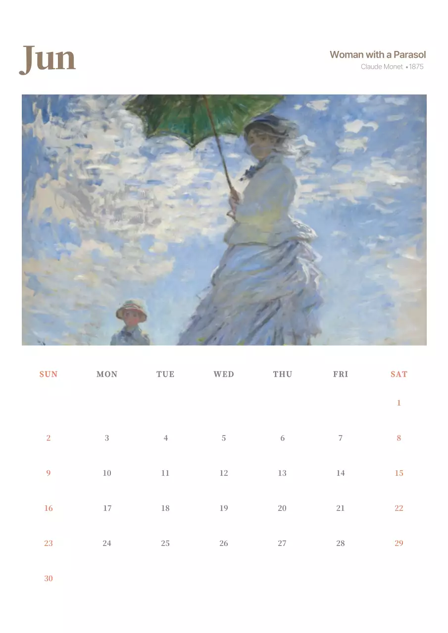 カラフル クラシック カレンダー 予定表 ポスター