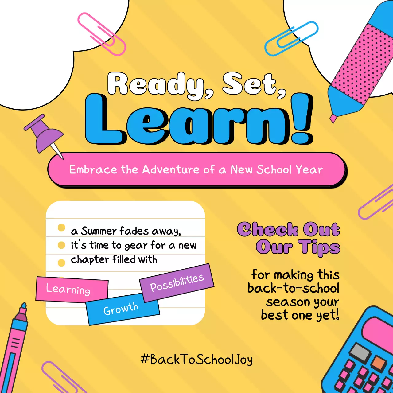 Yellow Playful School Guide Social Media Post