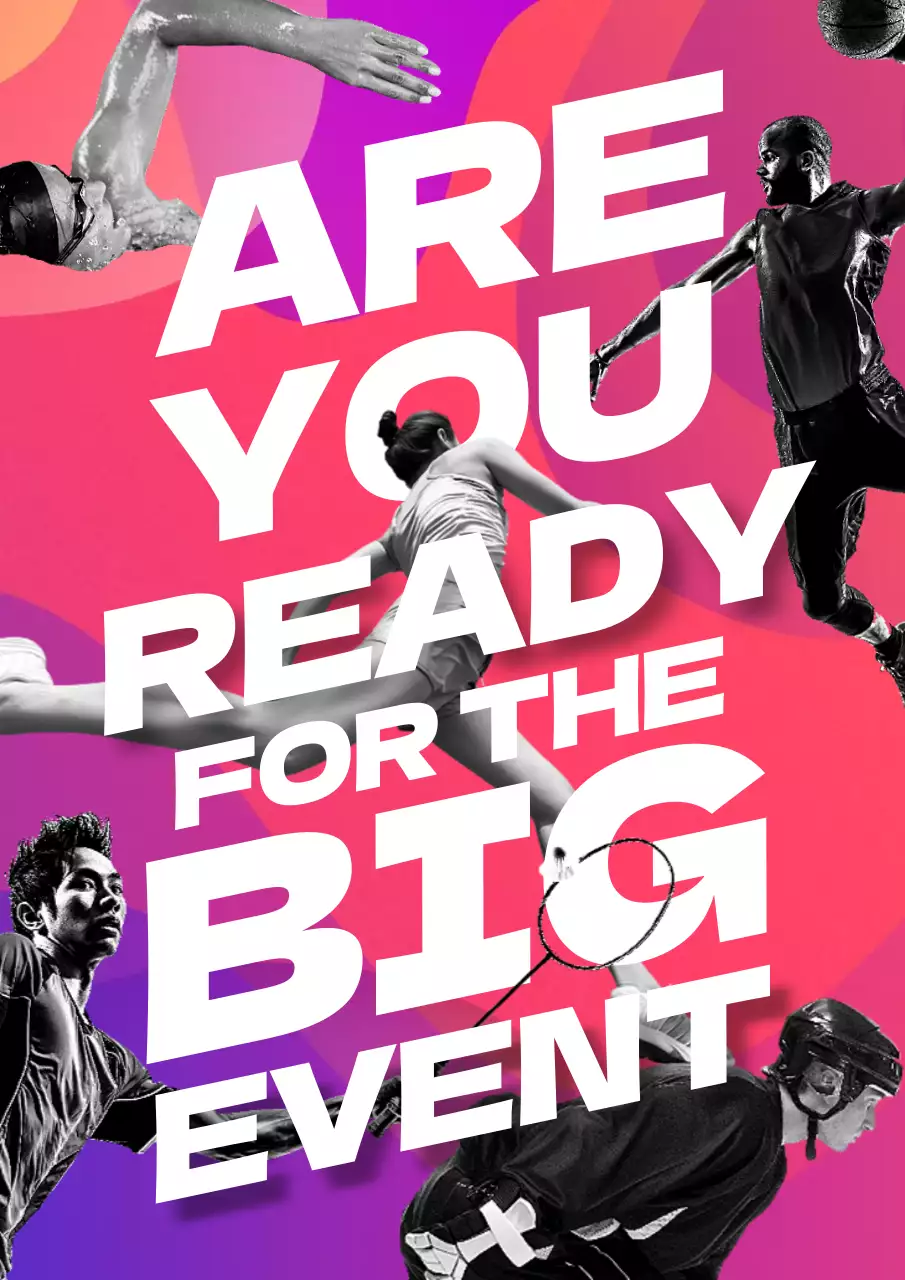 Pink Bold Sports Promotion Poster