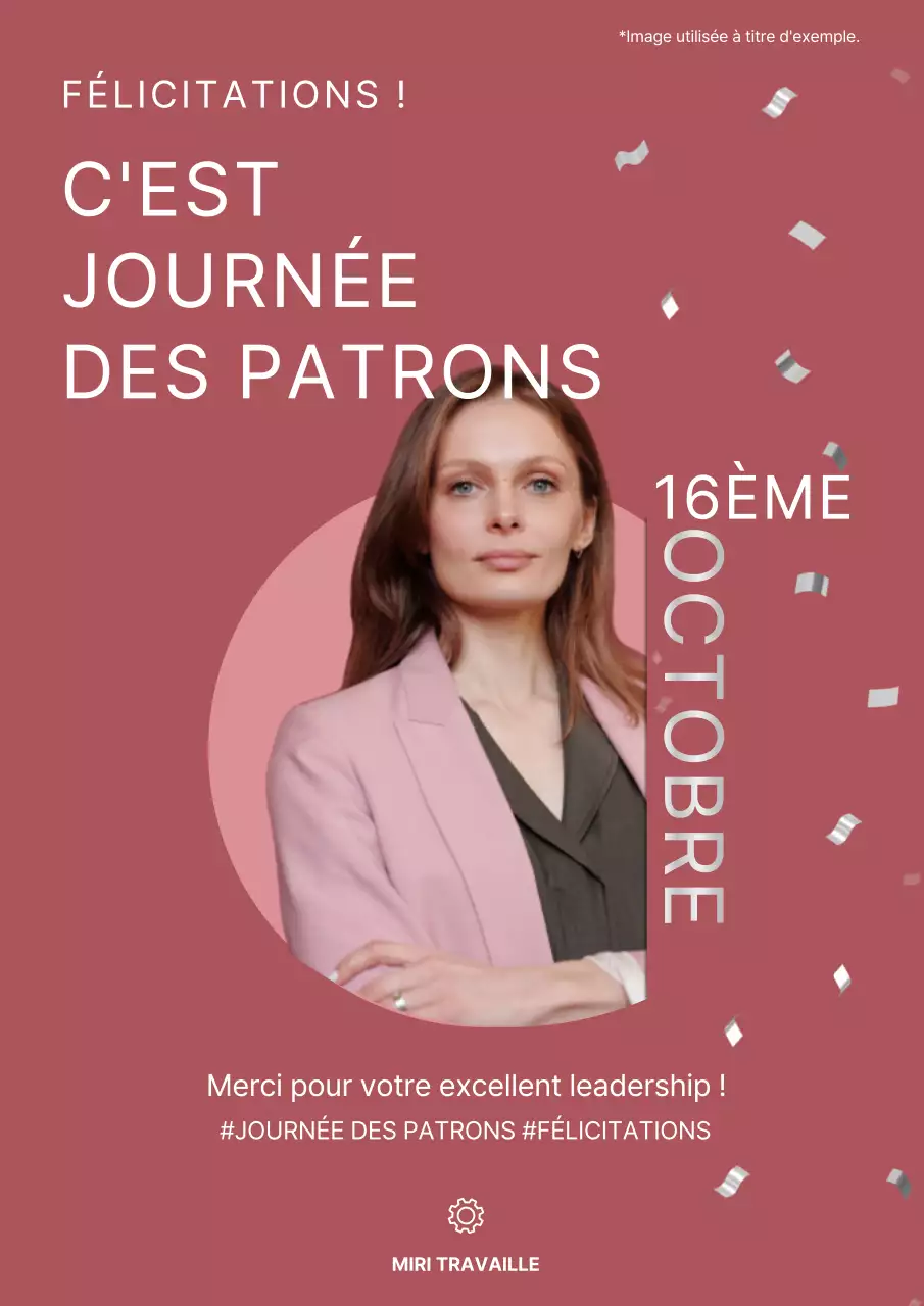 Publicité moderne rose pour la Journée nationale des patrons