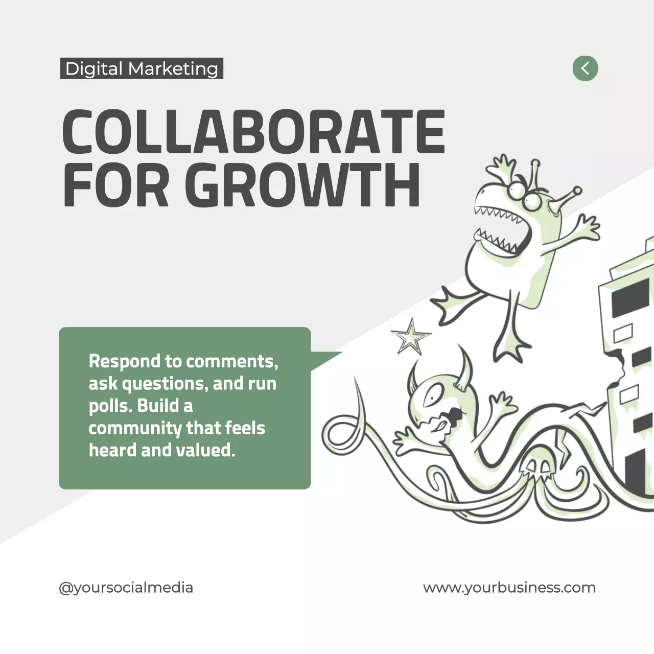 Green Modern Digital Marketing Guide Social Media Post