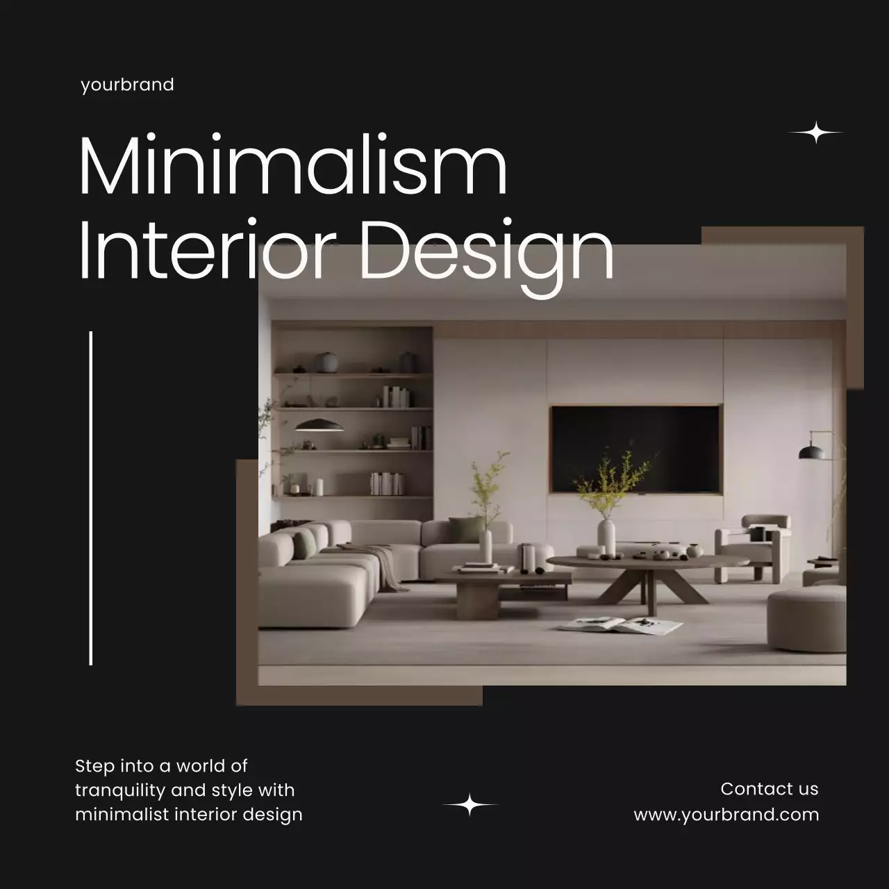 블랙과 브라운 미니멀리즘 인테리어 디자인