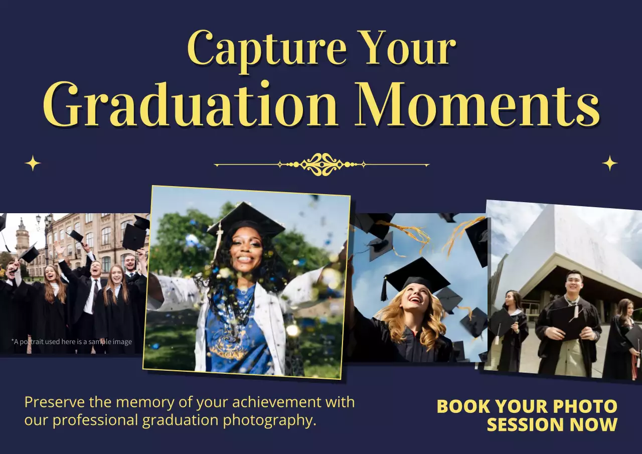 Navy Classic Graduation Promotion Poster