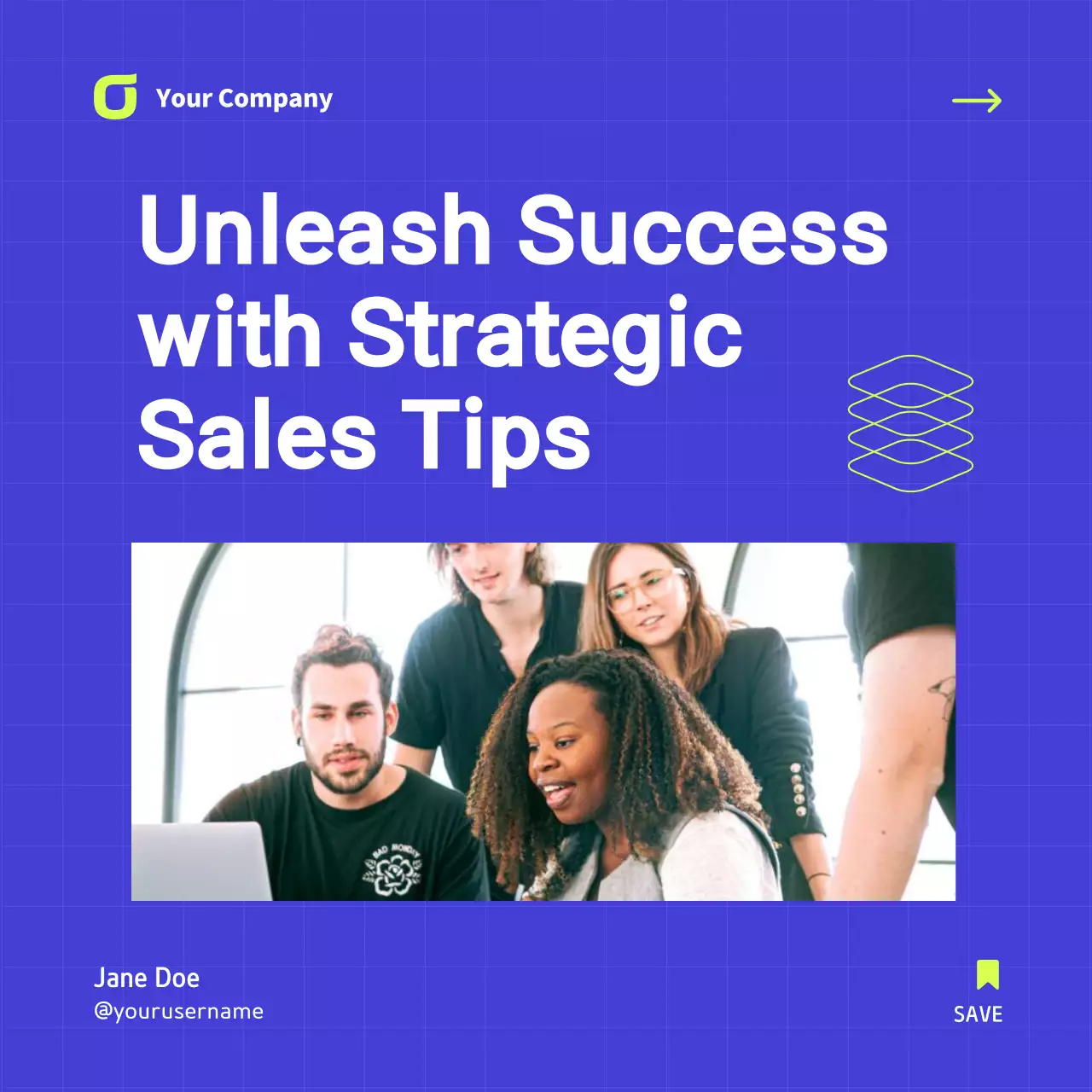 Blue Modern Sales Guide Social Media Post