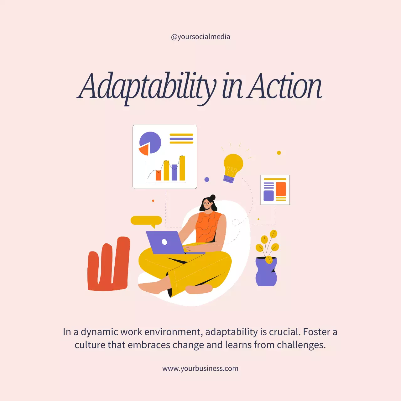 Yellow Modern Teamwork Advertisement Social Media Post