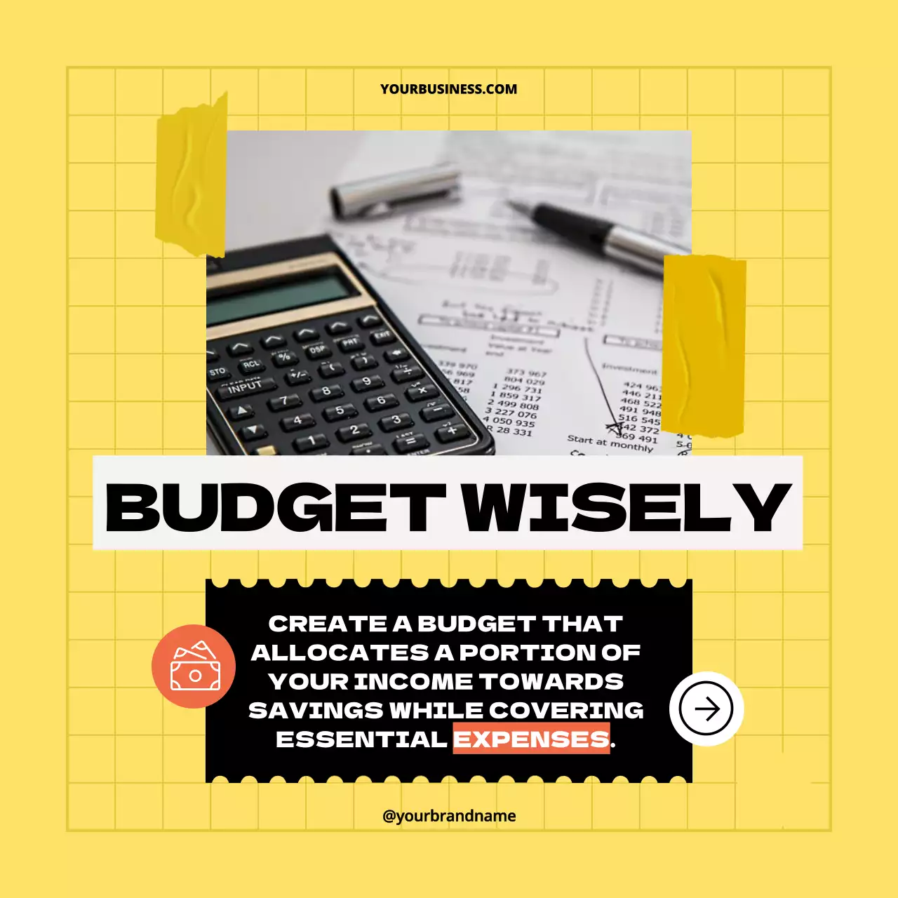 Yellow Bold Finance Promotion Social Media Post