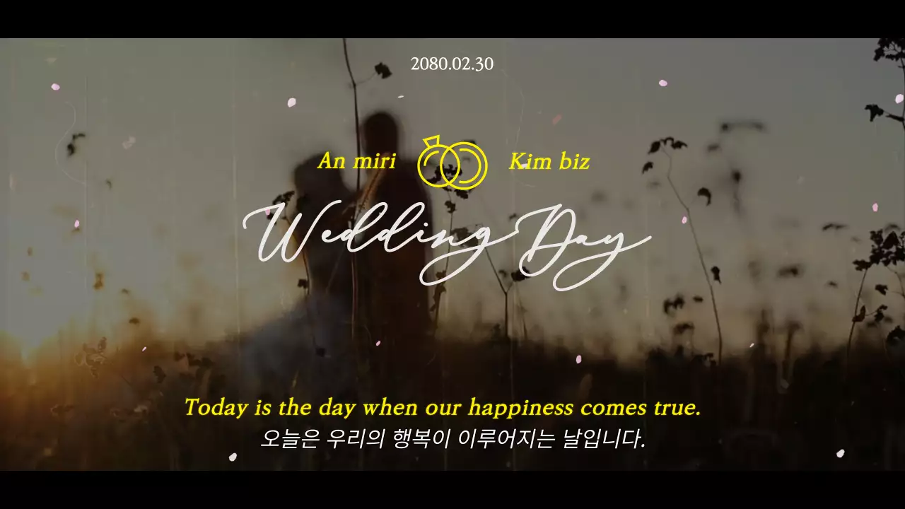 검정과 노랑의 트렌드한 결혼식 식전 동영상