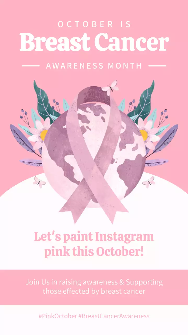 Pink Floral Cancer Announcement Instagram Post