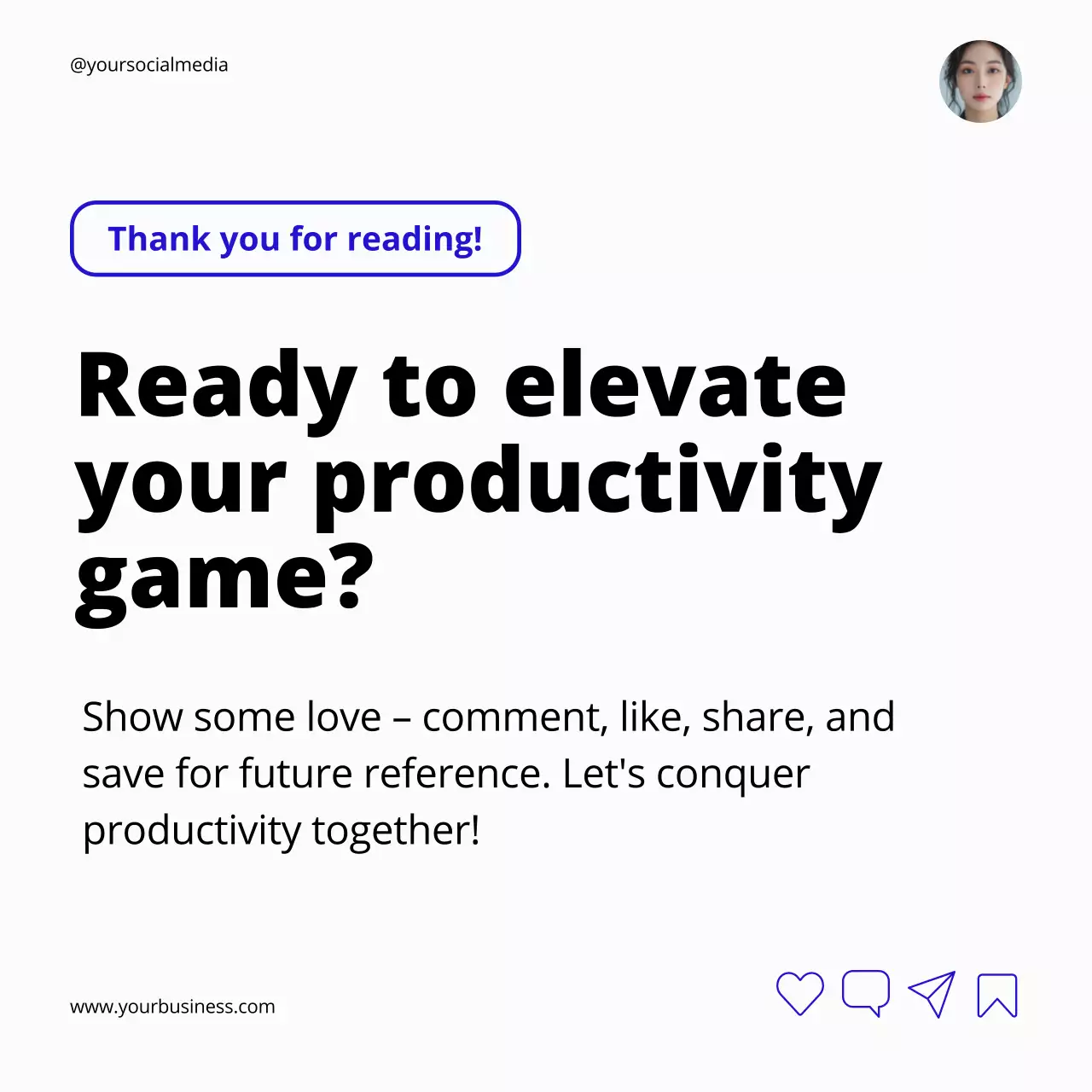 White Modern Productivity Guide Social Media Post