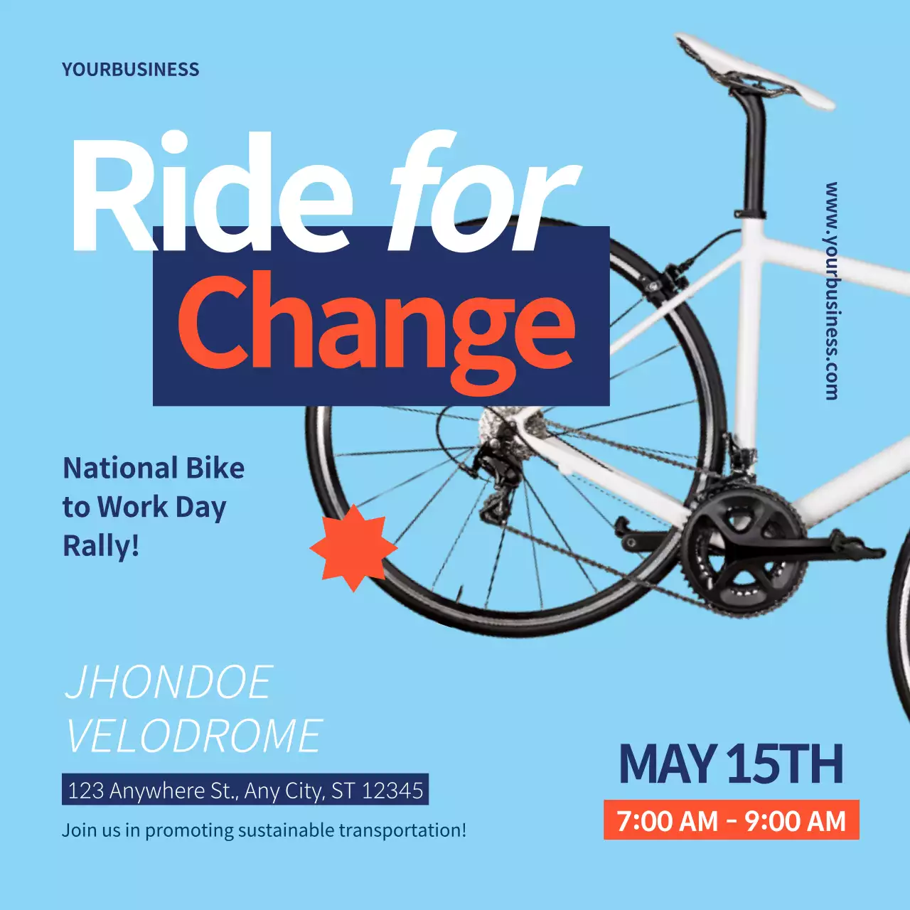 Blue Modern Bike Event Announcement Social Media Post