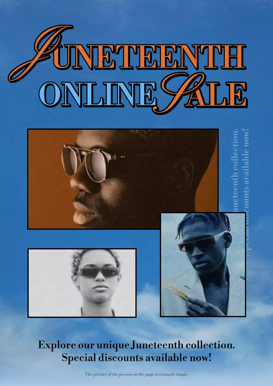 Blue Trendy Sale Promotion Poster