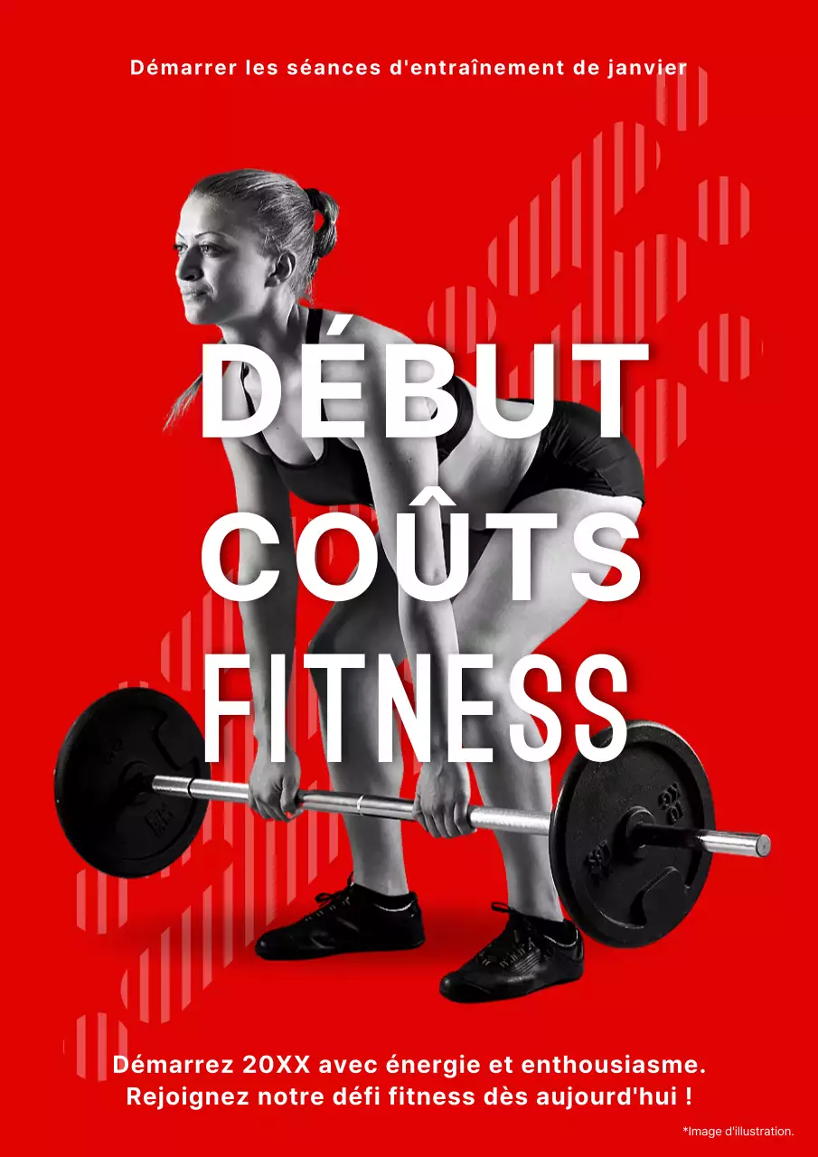 Publicité Gym tendance rouge et noir