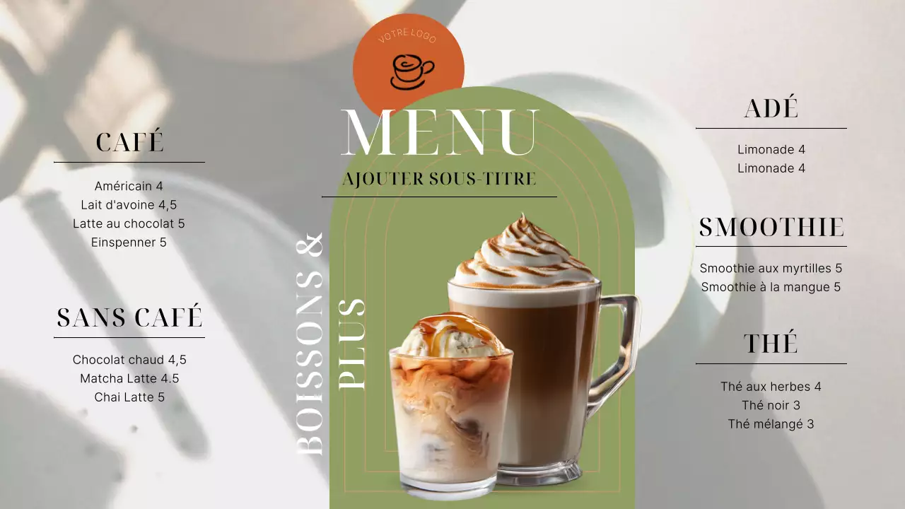 Planificateur publicitaire Vert et Orange Elegant Shop