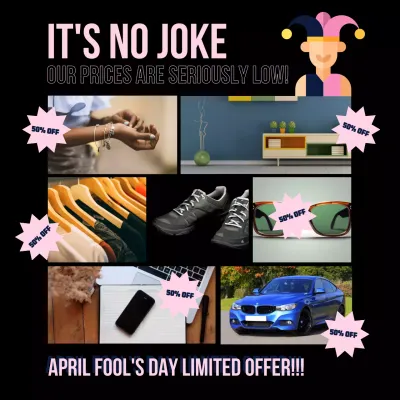 Black Trendy Sale Promotion Social Media Post