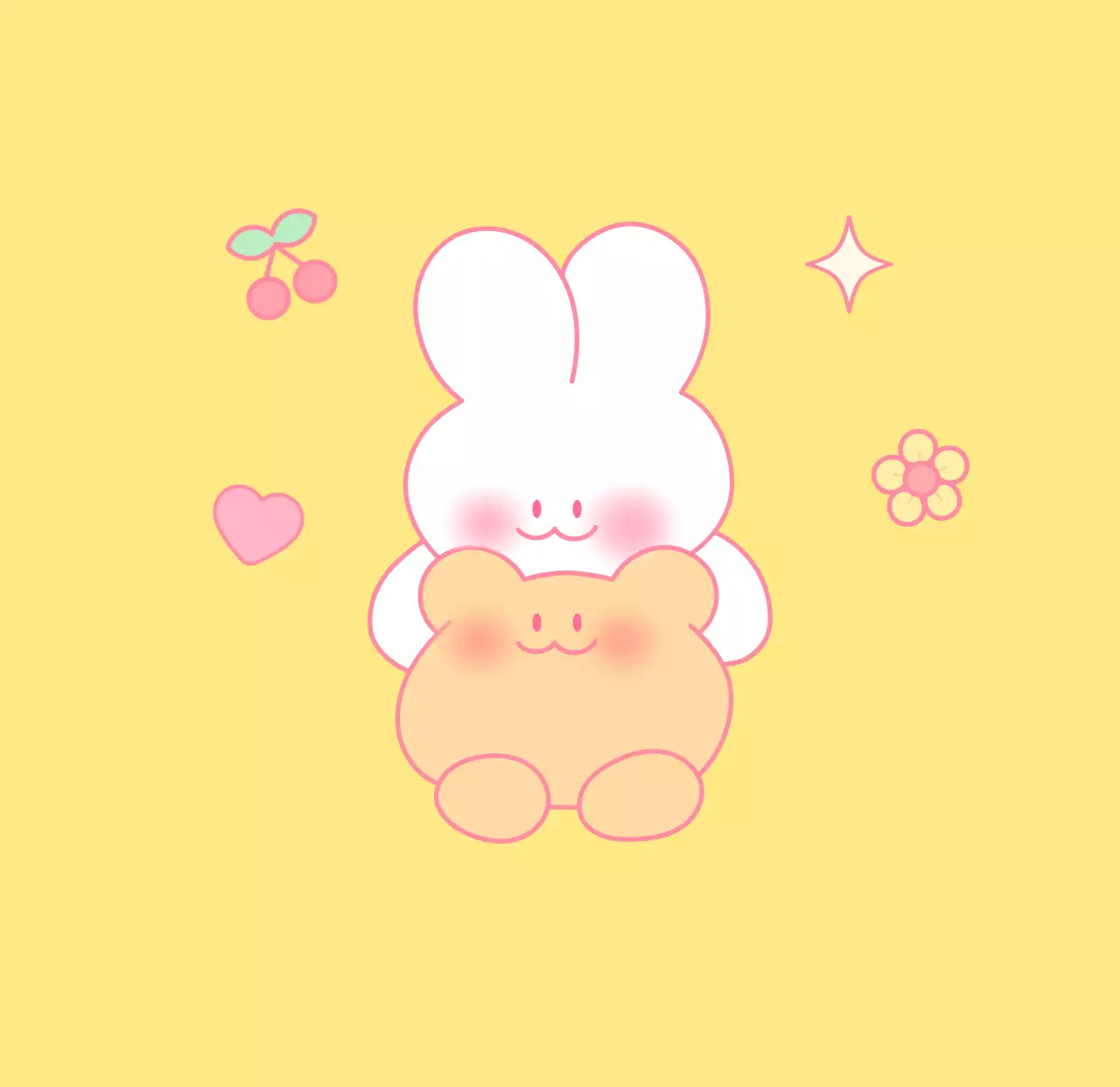 토끼와 다람쥐의 아기자기한 일상 디자인