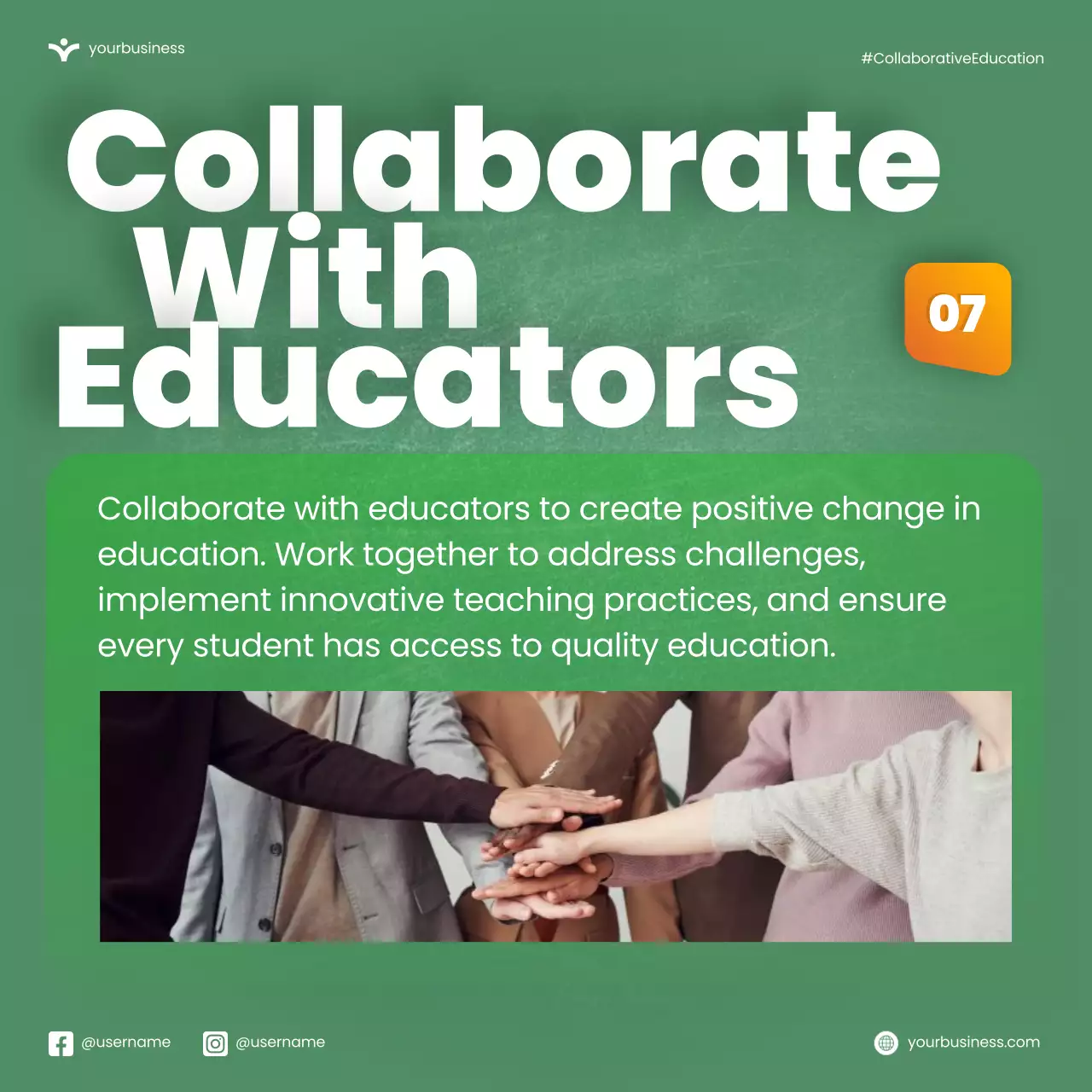 Green Modern Education Promotion Social Media Post