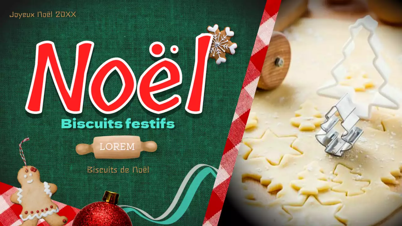Recette de biscuits de Noël vintage vert et rouge