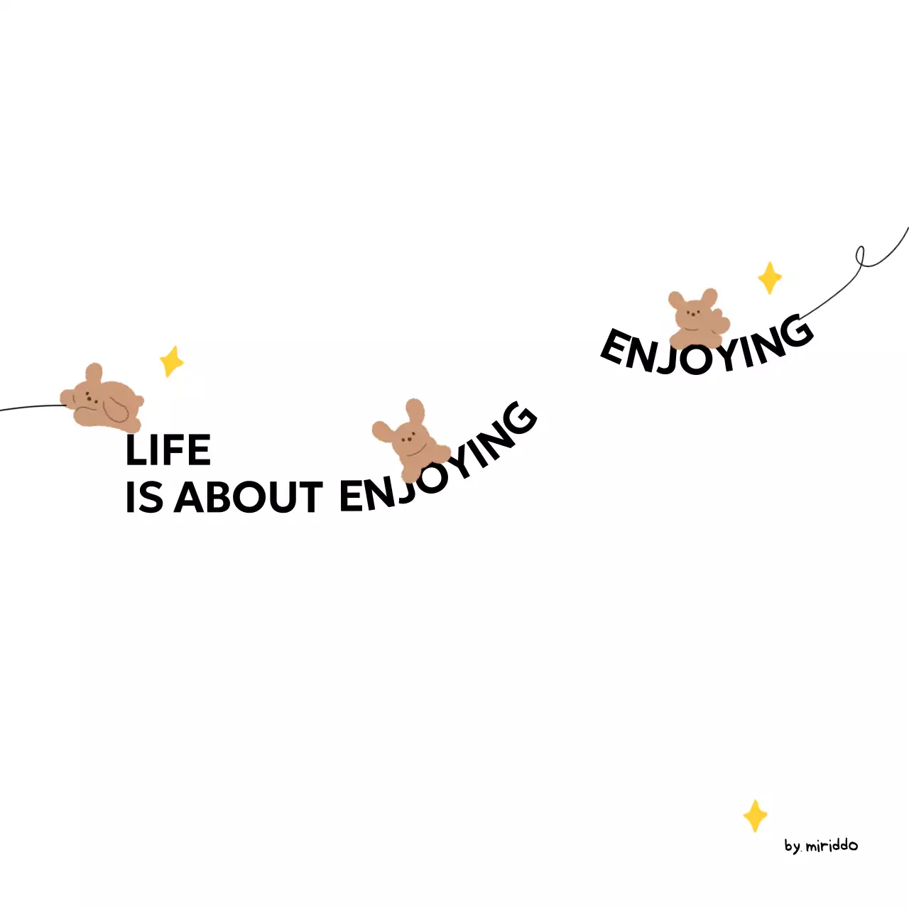 귀여운 강아지 그림과 드로잉 라인과 텍스트의 조합 개인 굿즈