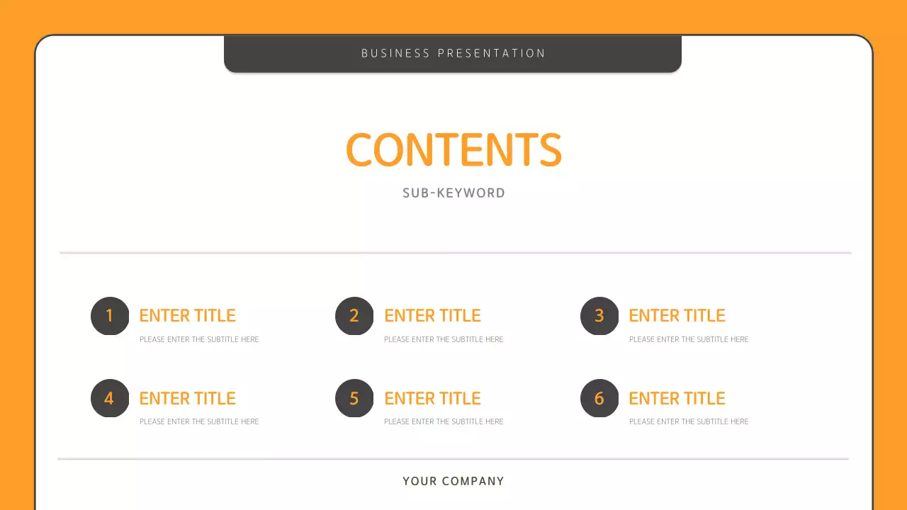오렌지 심플 비즈니스 프레젠테이션