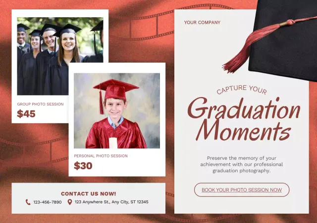 Red Elegant Graduation Promotion Poster
