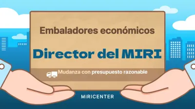 Bonito anuncio de empresa de envases azul y marrón