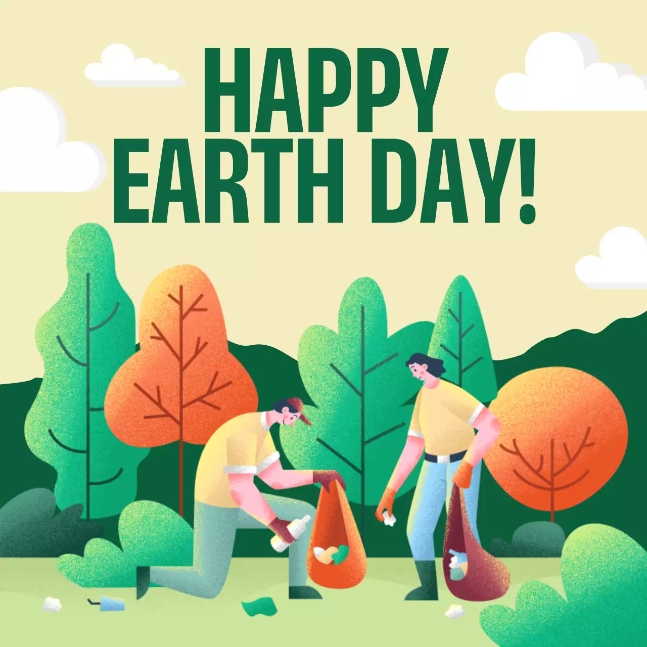 Green Minimal Earth Day Announcement Social Media Post