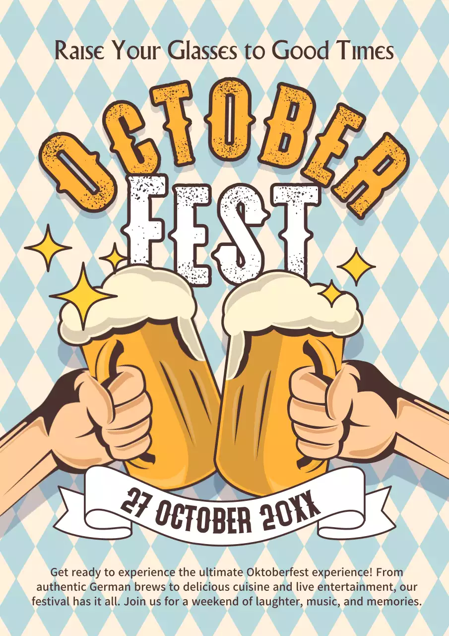 Blue Vintage Festival Promotion Poster