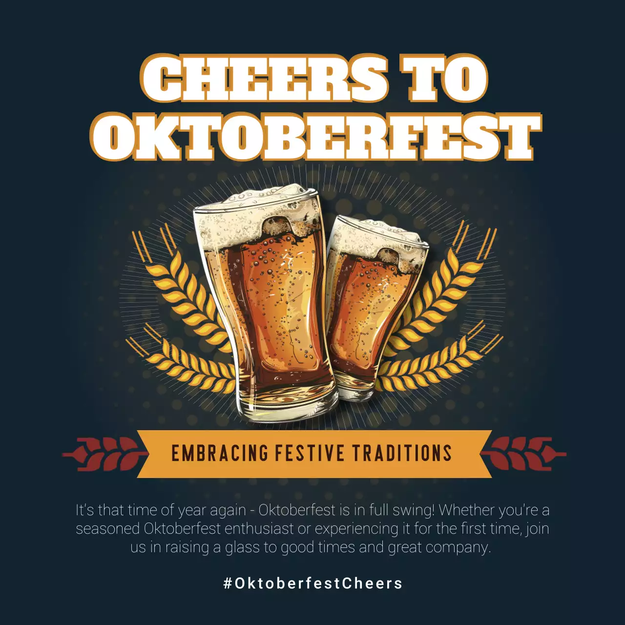 Navy Traditional Oktoberfest Promotion Social Media Post