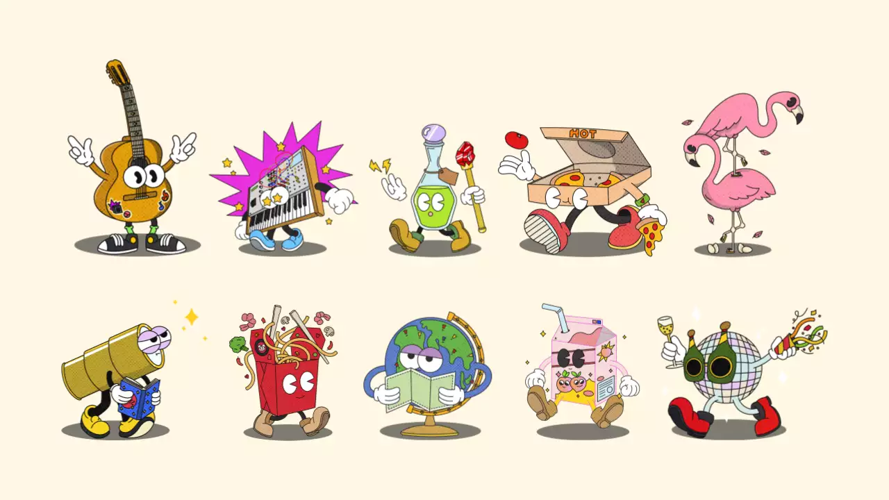 カラフル 楽しい キャラクター ポスター プレゼンテーション