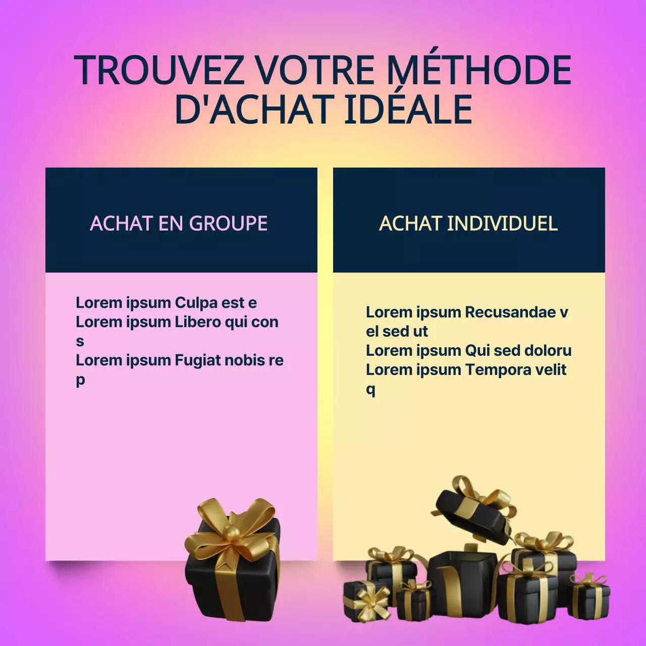 Publicité du vendredi noir tendance marine et rose