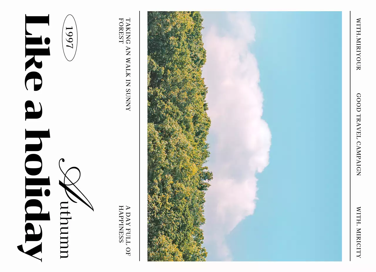 사진과 세리프체가 있는 감성적인 느낌의 여행 캠페인 굿즈