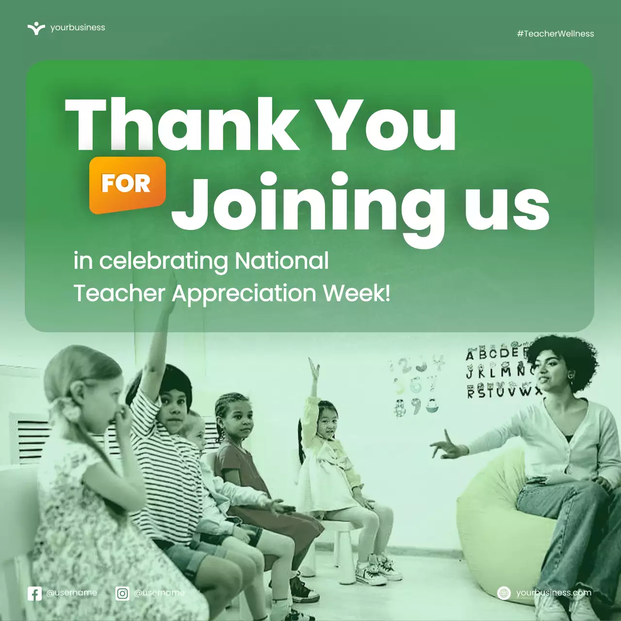 Green Modern Education Promotion Social Media Post