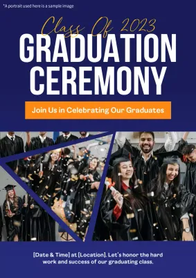 Blue Modern Graduation Invitation Poster