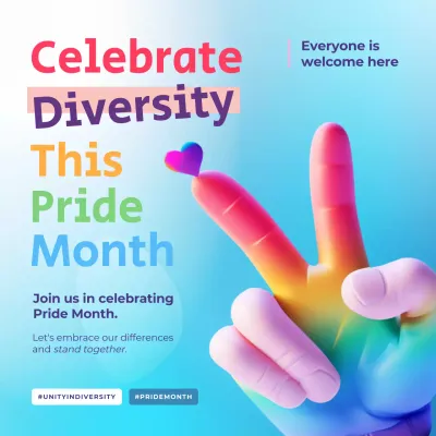 Rainbow Trendy Diversity Announcement Social Media Post