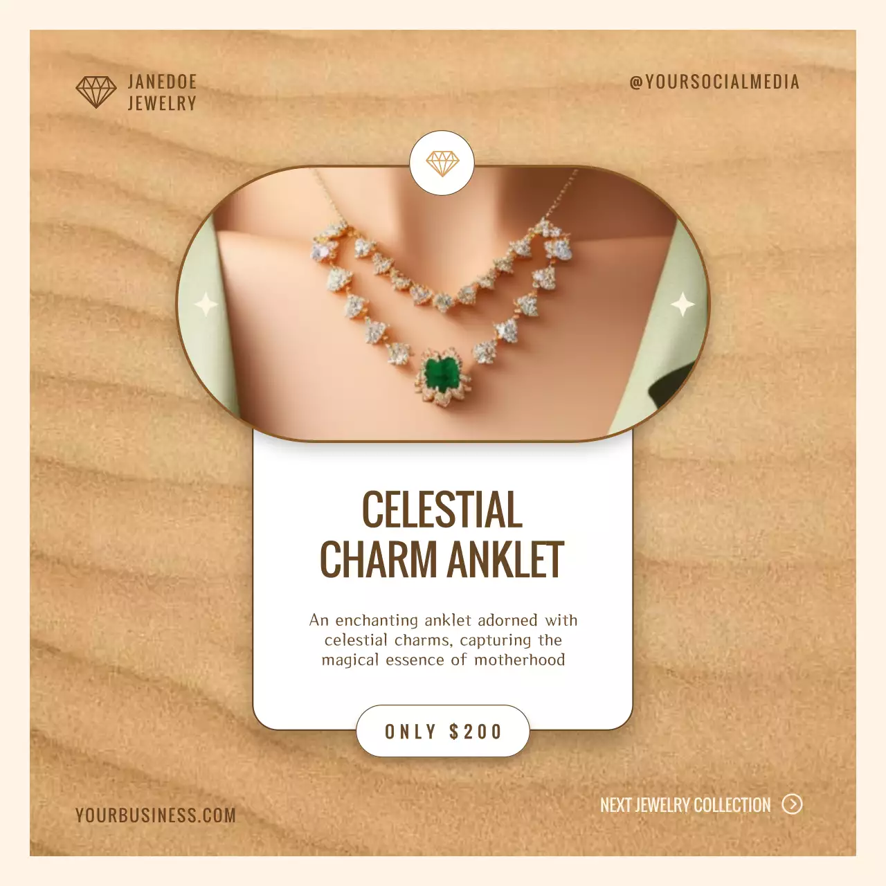 Beige Elegant Jewelry Promotion Social Media Post