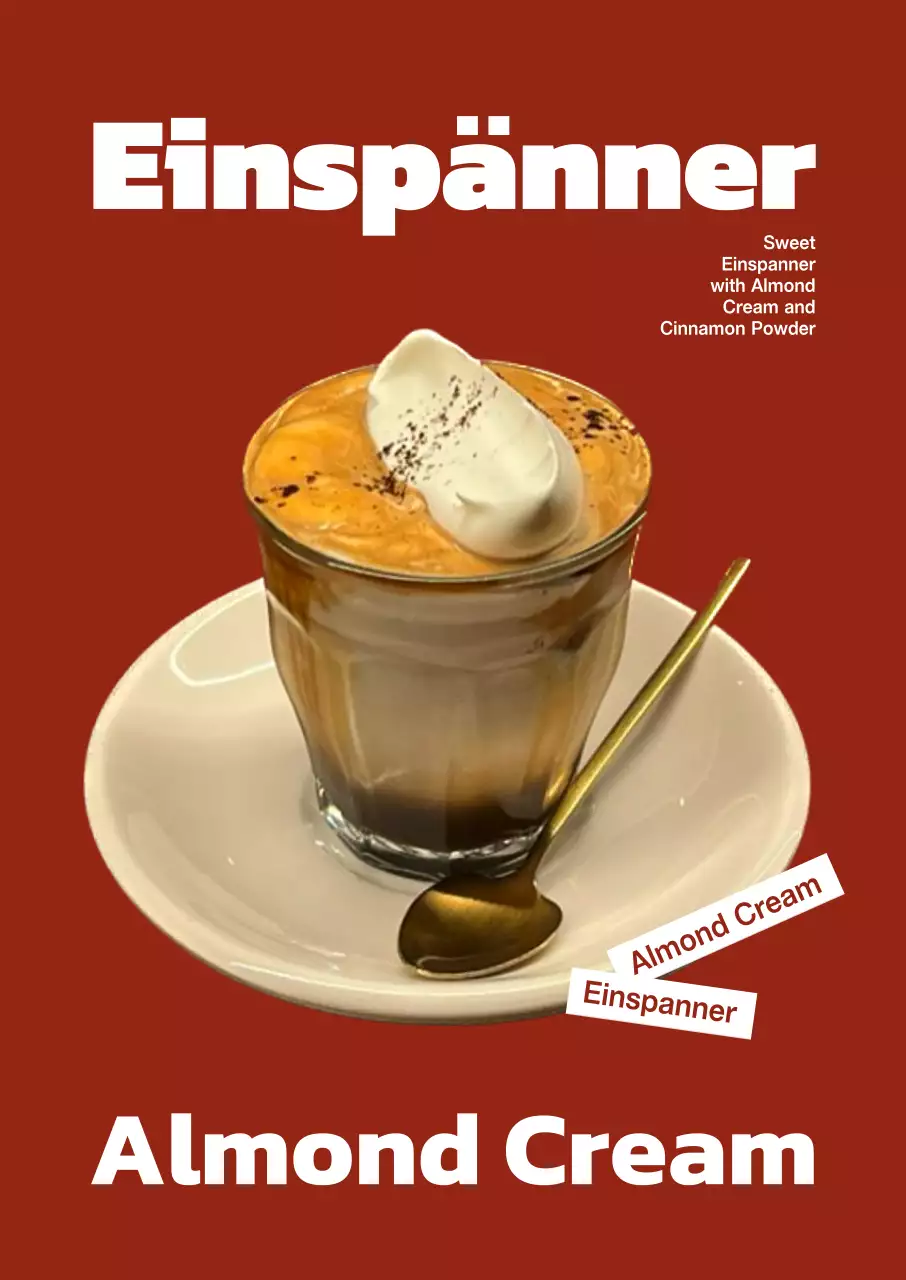 赤 シンプル コーヒー メニュー ポスター